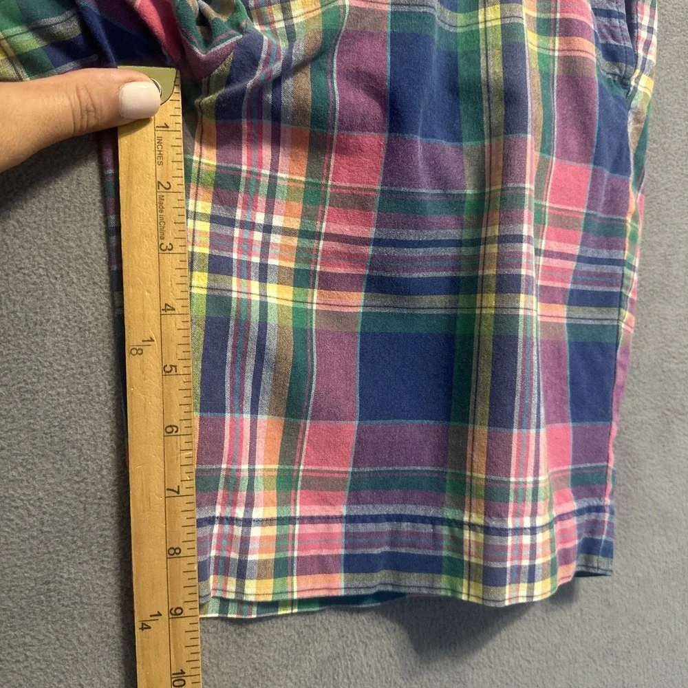 VTG Y2K Polo Ralph Lauren Indian Madras Plaid Shorts Mens 34 Preppy 9